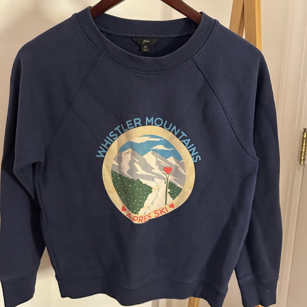 J. Crew Blue Whistler Mountains Crew Neck Sweater